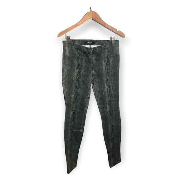 J Brand Super Skinny Woodgrain Jeans 801O241WG Womens Sz 28 Cotton Stretch Gray - Picture 2 of 5